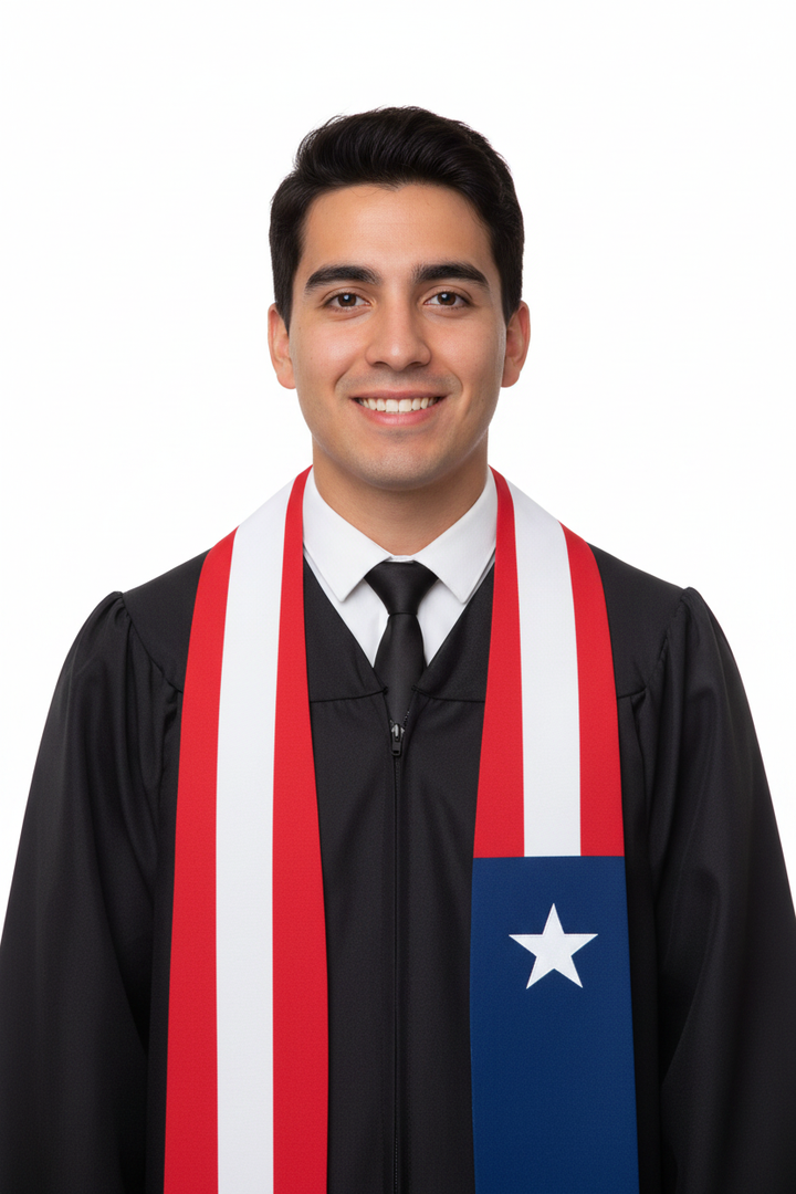 Puerto Rico Graduation Stole model display