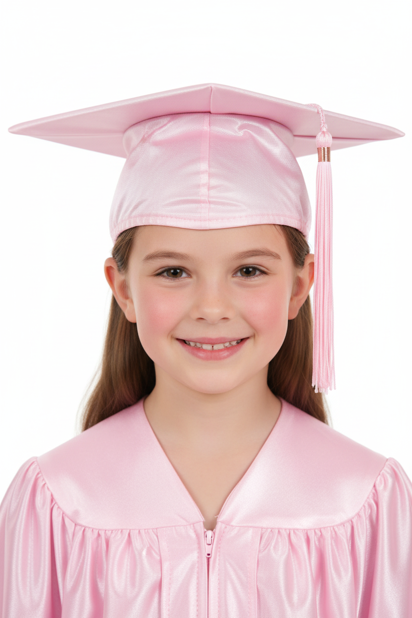 Shiny Pink Elementary Cap - Model Shot