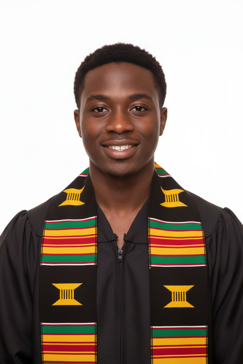 Custom Kente Stoles model display