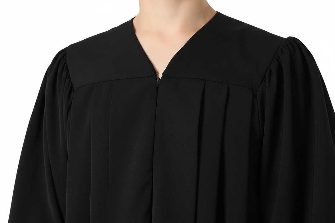 Matte Black Clergy & Choir Robe with Elastic Cuffs