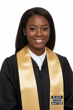 Antique Gold BLACK GRADS MATTER Graduation Stole