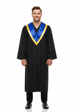 Reversible Two-Tone Graduation V-Stole | Adult Child Honor Chevron | 5 Colors | University Ceremony Choir | 12g