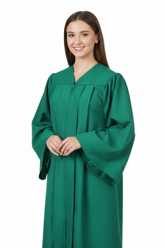 Matte Emerald Green High School Gown