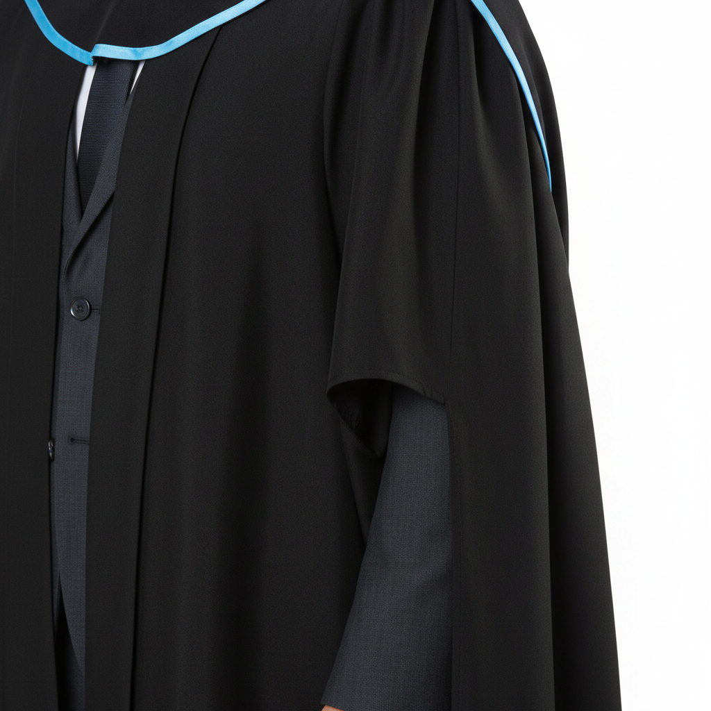 UK British Master's Graduation Gown - Cape Sleeve Fabric Detail