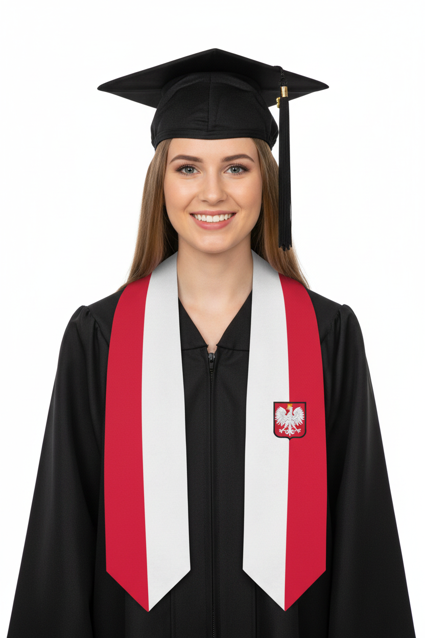 Poland Graduation Stole model display