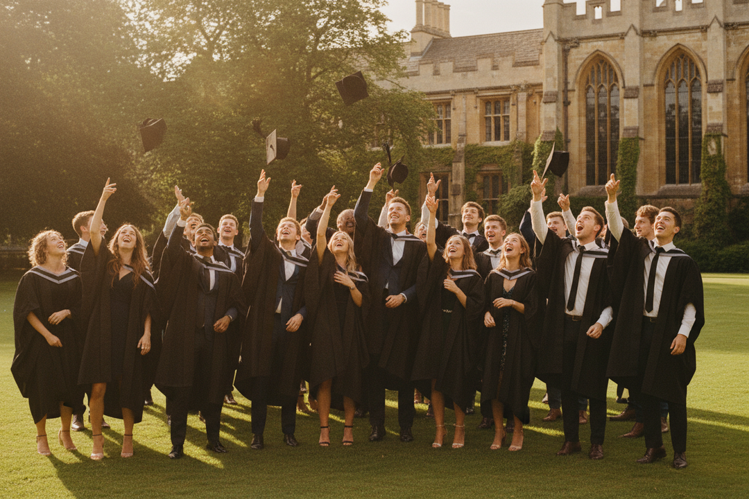 UK British Bachelor Graduation Gown - University Graduation Ceremony Atmosphere
