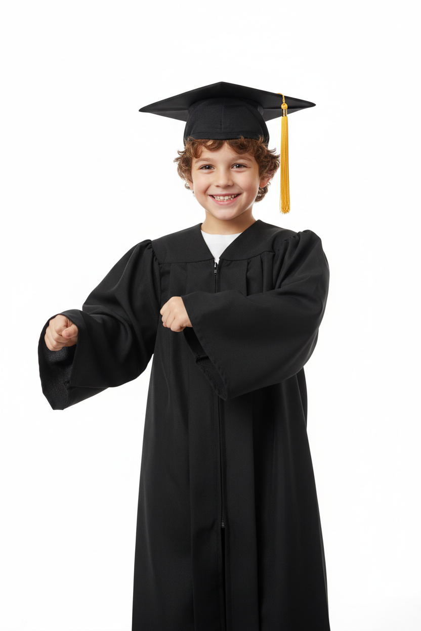 10 Matte Elementary School Cap & Tassel - Model Shot
