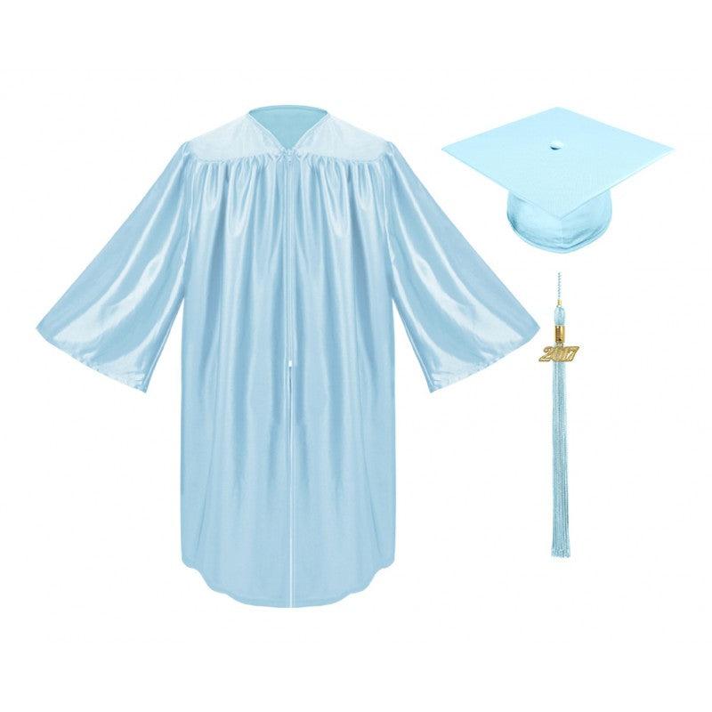 Shiny Light Blue Kindergarten/Preschool Cap & Gown - Graduation Seller