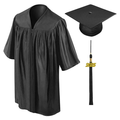 Shiny Black Kindergarten/Preschool Cap & Gown - Graduation Seller