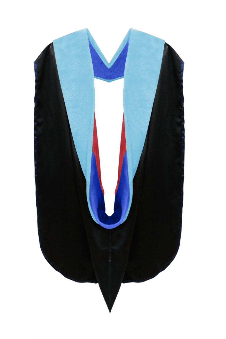 Doctor of Education Hood - Royal Blue & Red - Graduation Seller