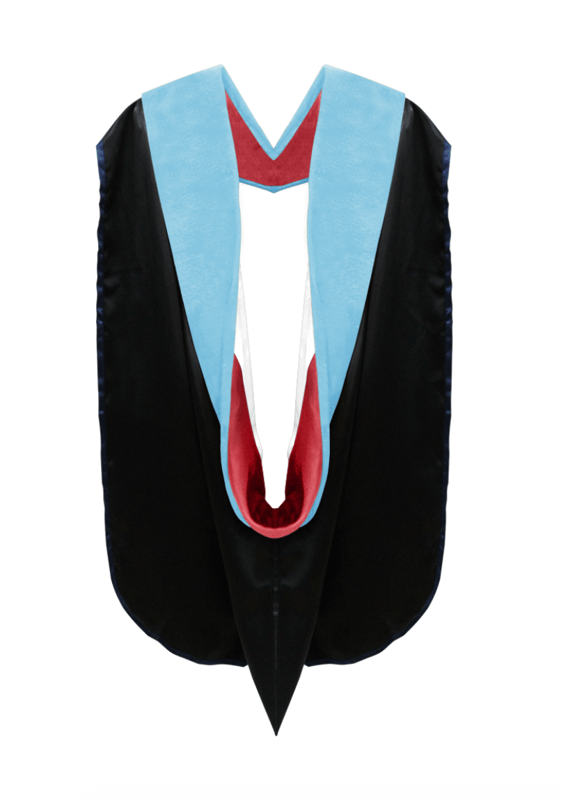 Doctor of Education Hood - Red & White - Graduation Seller