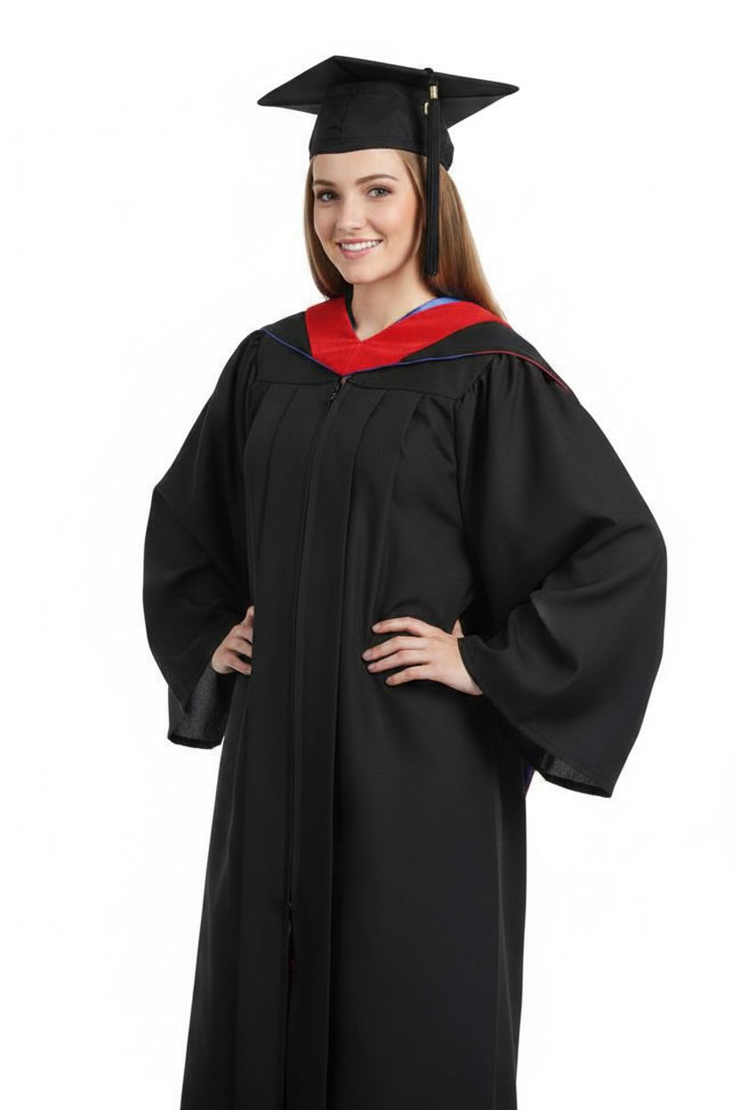 Matte Black Bachelors Gown Hood Package
