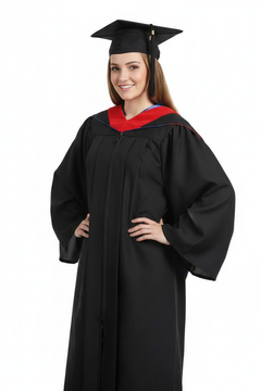 Matte Black Bachelors Graduation Gown & Hood Package
