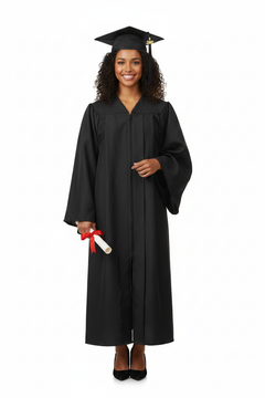 Matte Black Bachelors Graduation Cap and Gown