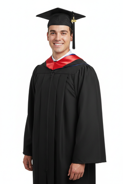 Matte Black Bachelors Cap, Gown & Hood Package