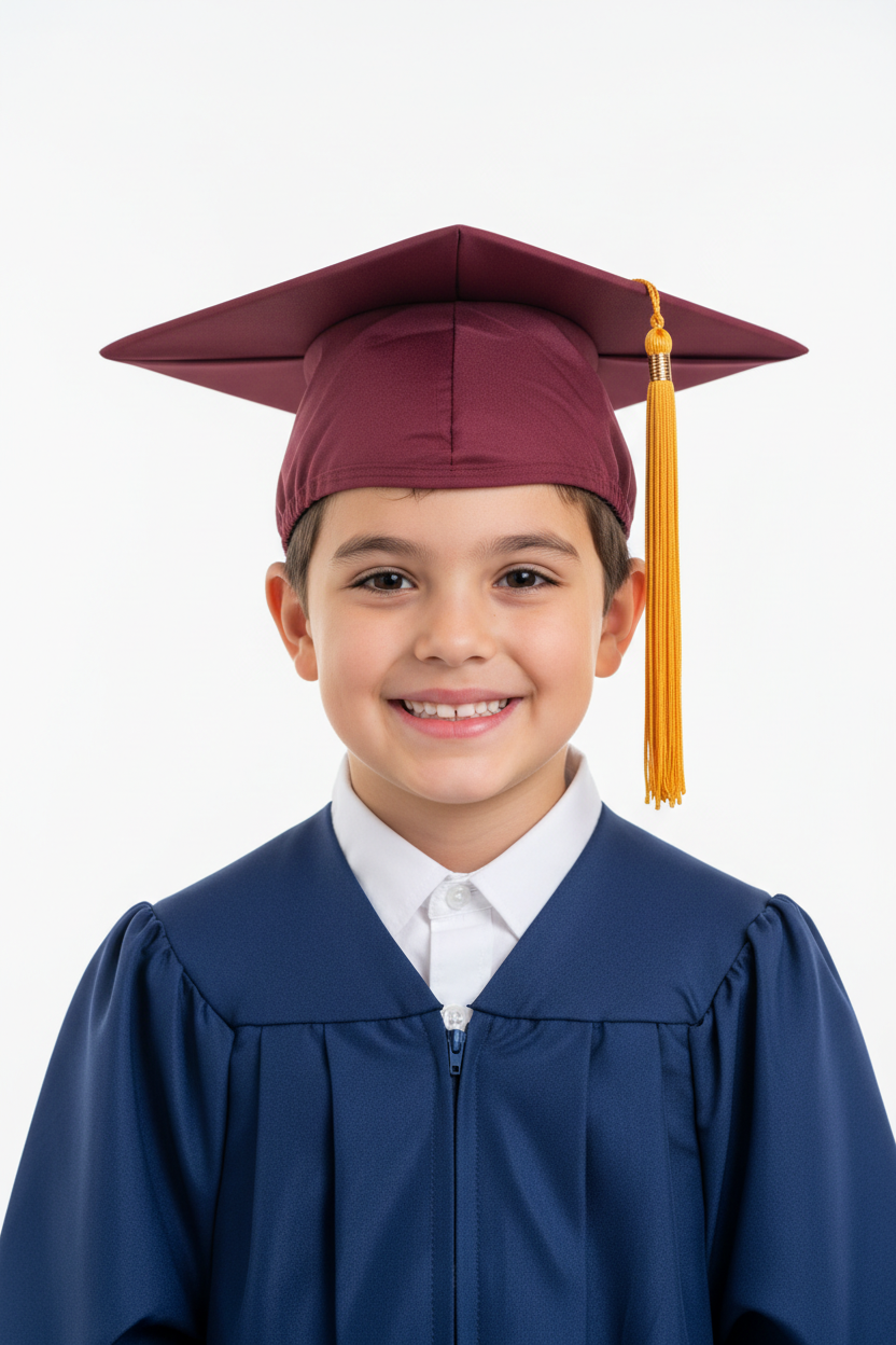 Matte Burgundy Elementary Cap - Model Display