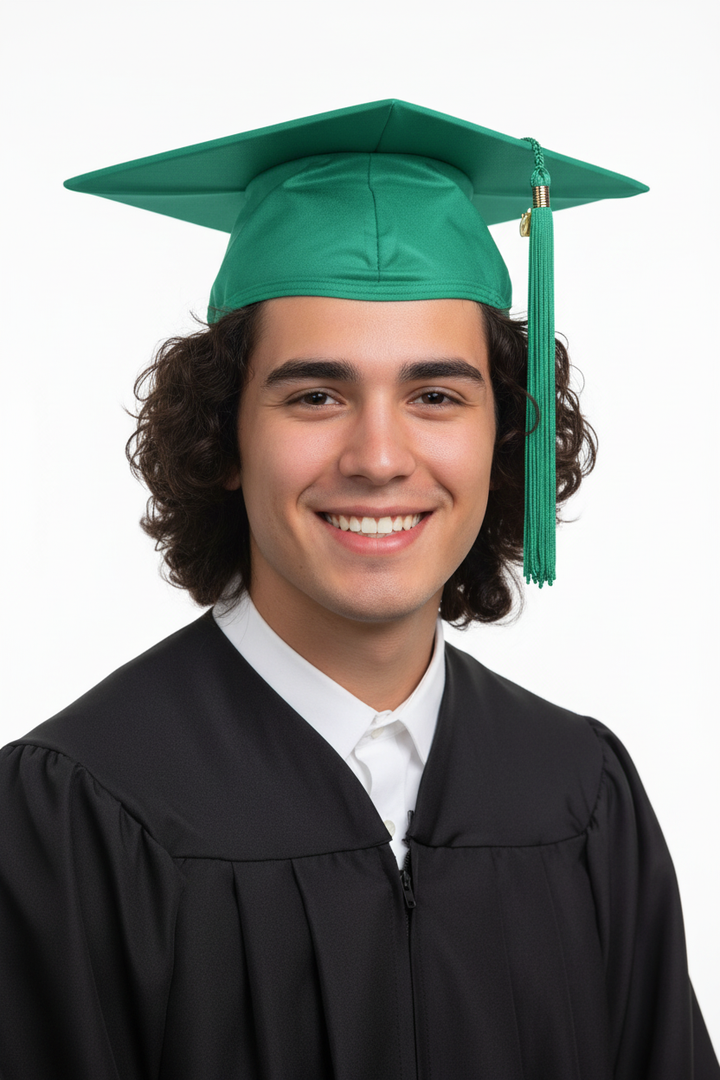 Matte Emerald Green Academic Cap