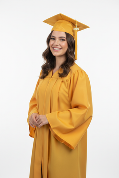 Matte Gold Bachelors Academic Cap & Gown