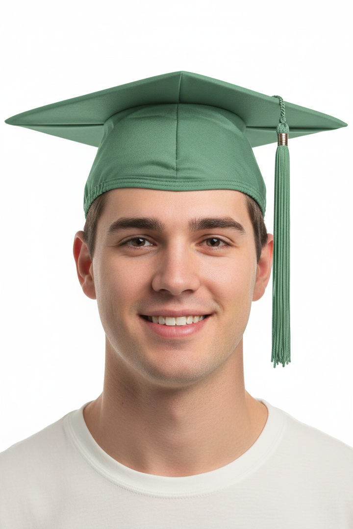 Matte Green Bachelors Graduation Cap
