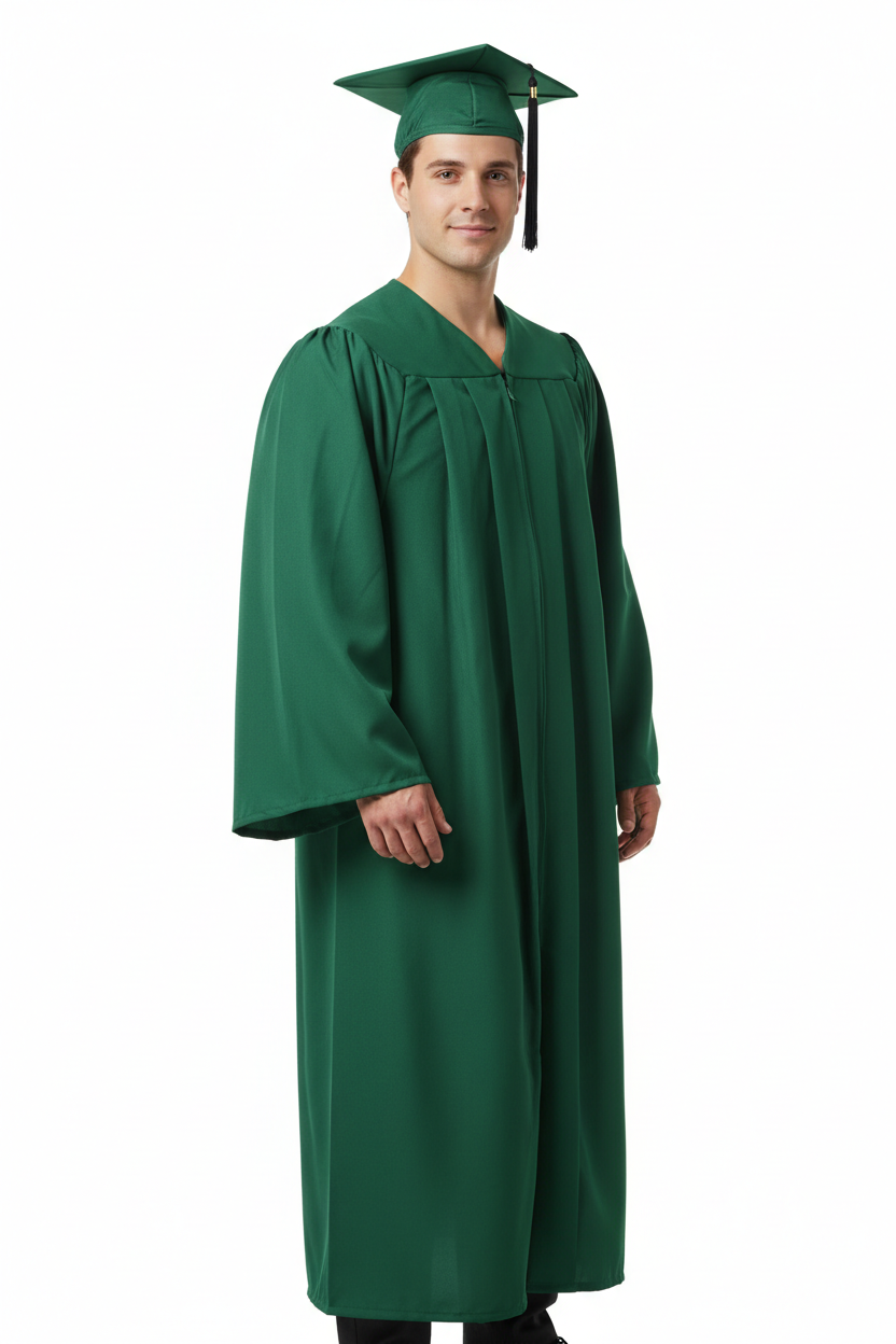 Matte Hunter Bachelors Cap & Gown