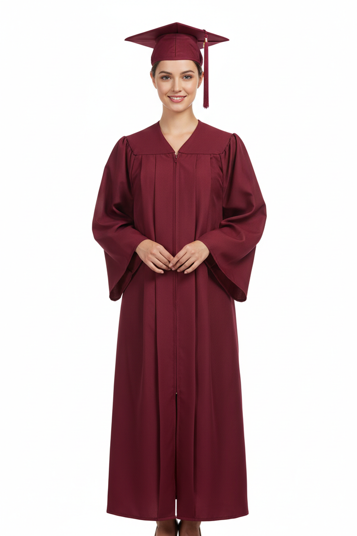 Matte Maroon Bachelors Cap & Gown