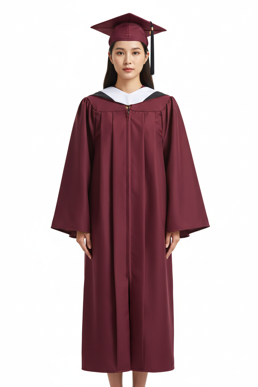 Matte Maroon Bachelors Gown