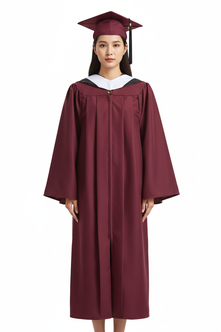 Matte Maroon Bachelors Gown