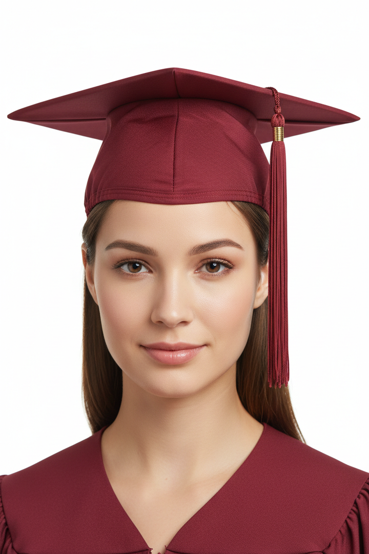 Matte Maroon Bachelors Graduation Cap