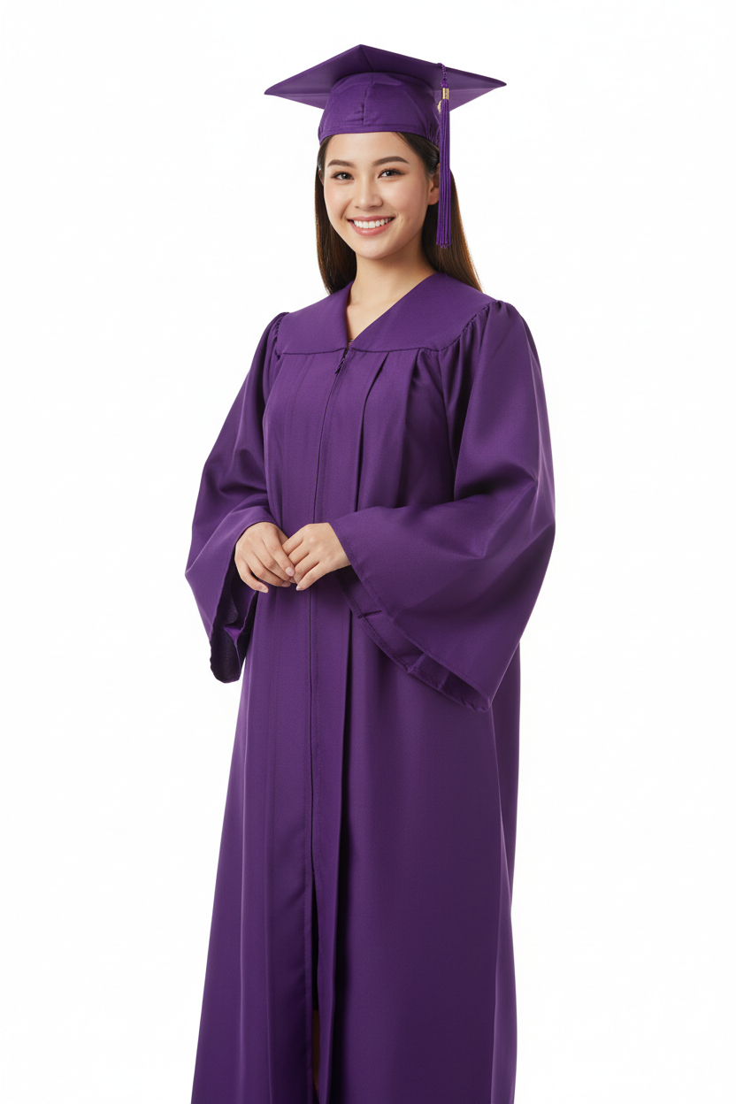 Matte Purple Bachelors Cap & Gown