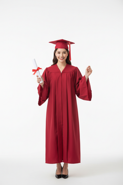 Matte Red Bachelors Cap & Gown