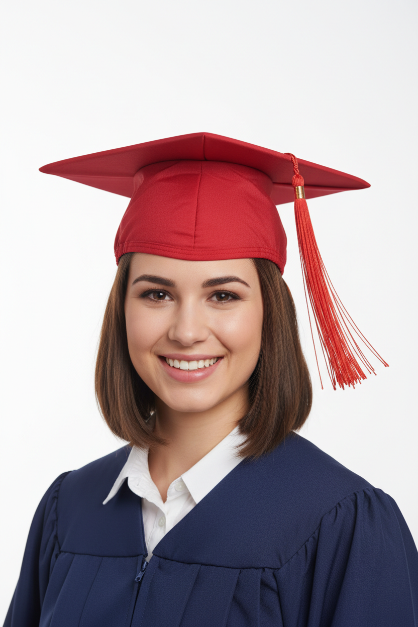 Matte Red Bachelors Graduation Cap