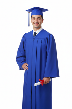 Matte Royal Blue Bachelors Academic Cap & Gown