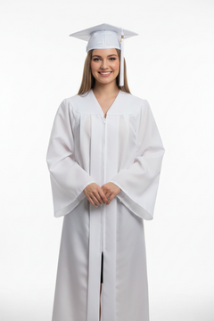 Matte White Bachelors Cap & Gown