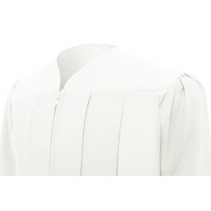 Matte White High School Cap & Gown - Graduation Seller