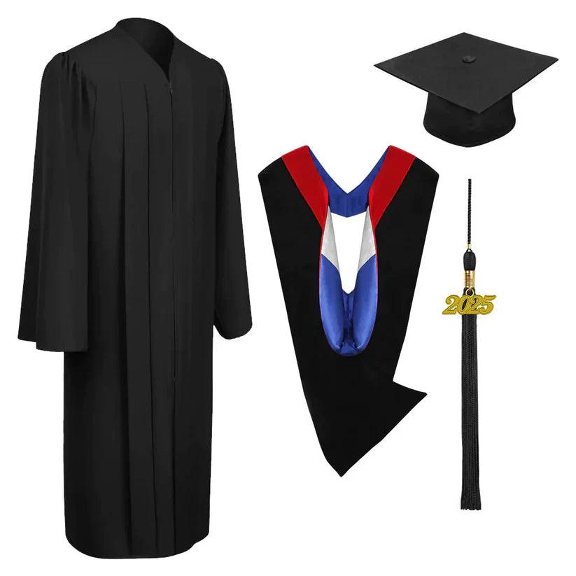 Matte Black Bachelors Cap, Gown & Hood Package - Graduation Seller