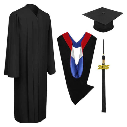Matte Black Bachelors Academic Cap, Gown & Hood - Graduation Seller