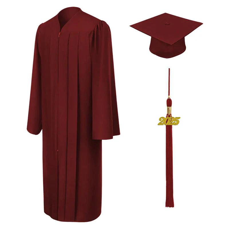 Matte Burgundy High School Cap & Gown - Graduation Seller
