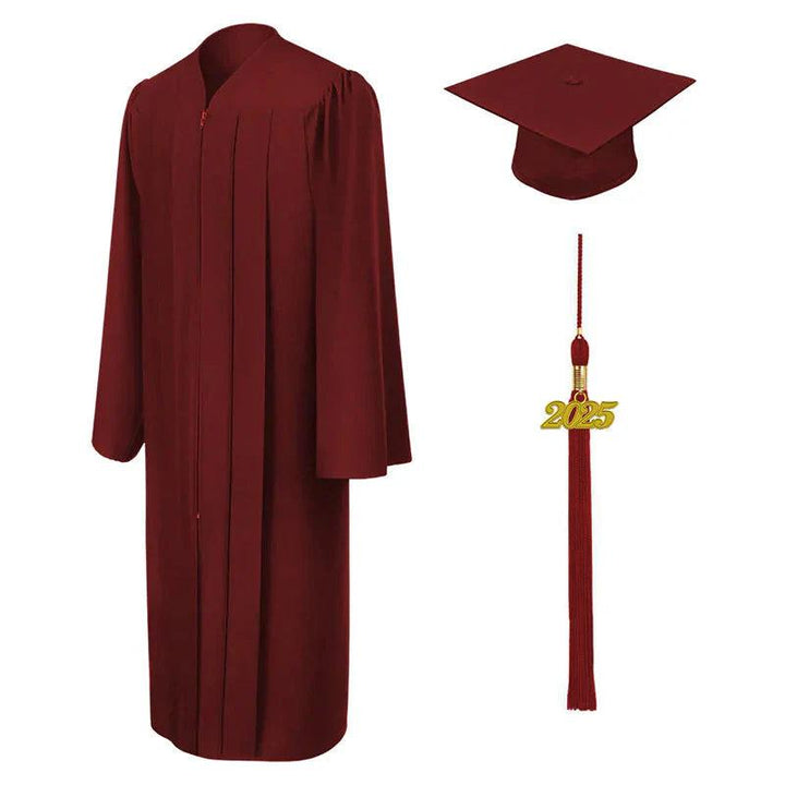Matte Burgundy High School Cap & Gown - Graduation Seller