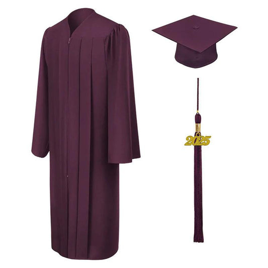 Matte Maroon Bachelors Academic Cap & Gown - Graduation Seller