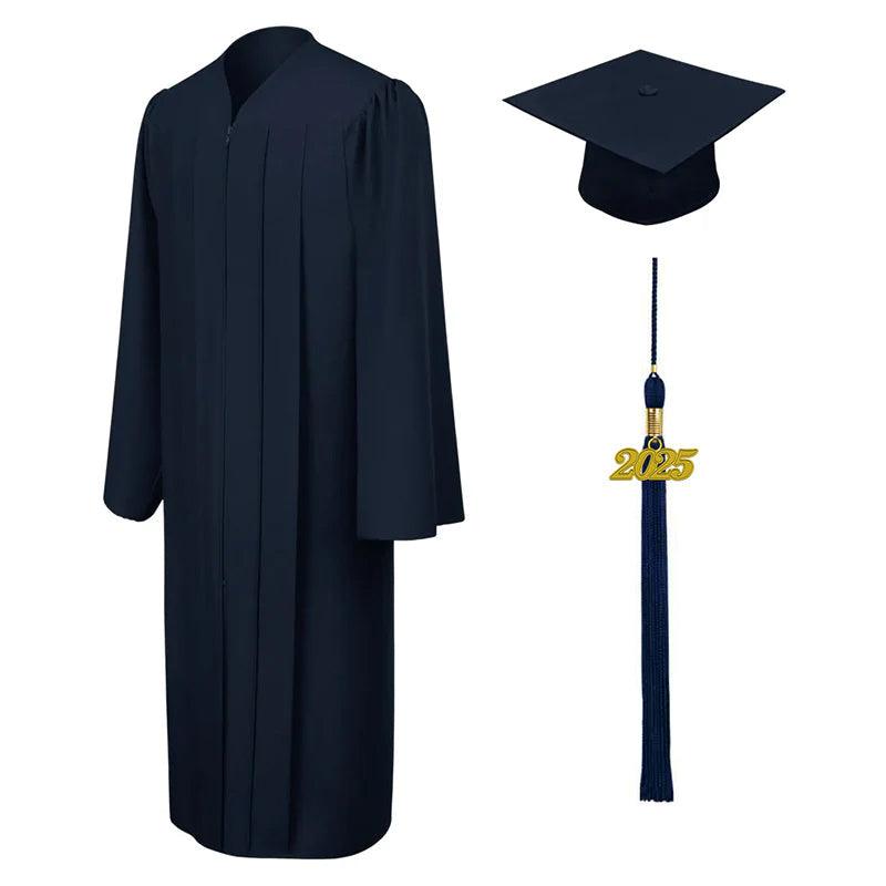 Matte Navy Blue High School Cap & Gown - Graduation Seller
