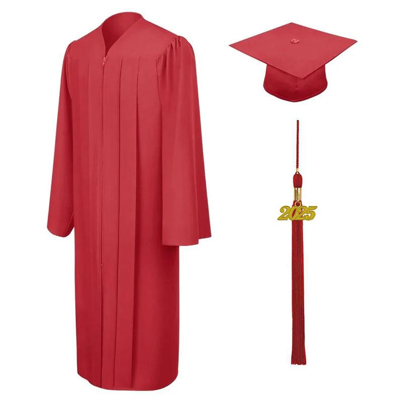 Matte Red Bachelors Academic Cap & Gown - Graduation Seller
