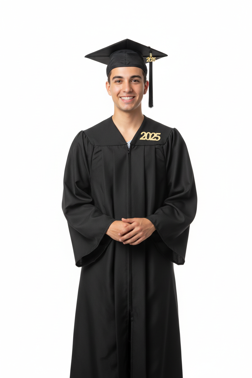 Michigan Matte Black Cap Gown