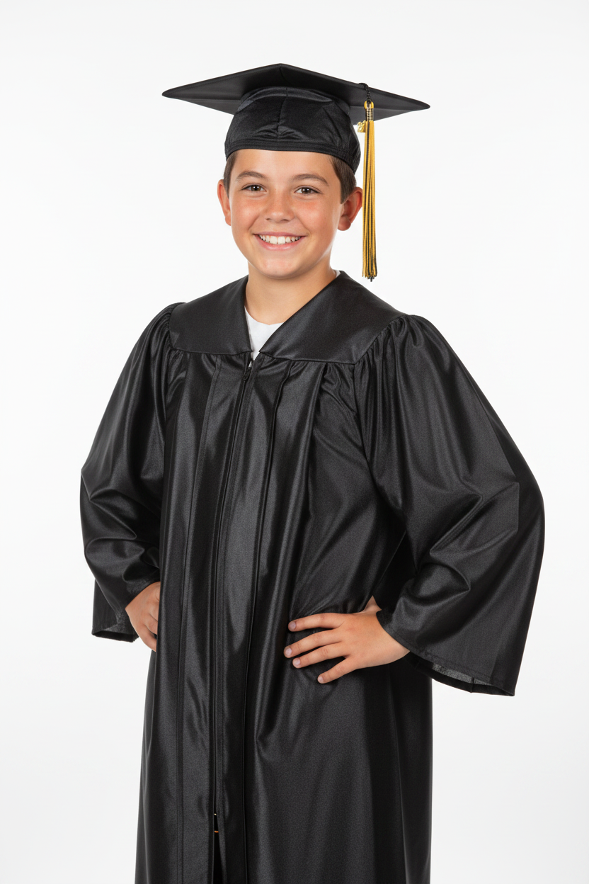Middle School Shiny Graduation Gown