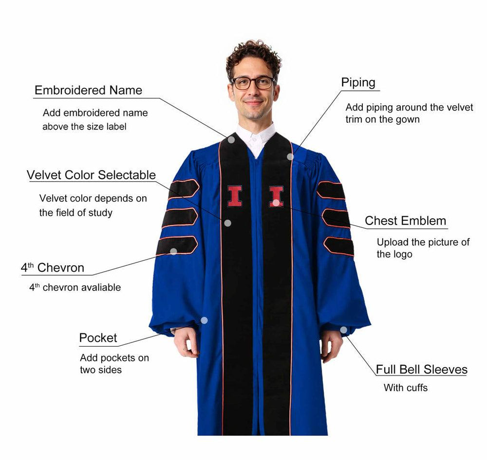 Yale University Doctoral Regalia Graduation Gown - Graduation Seller