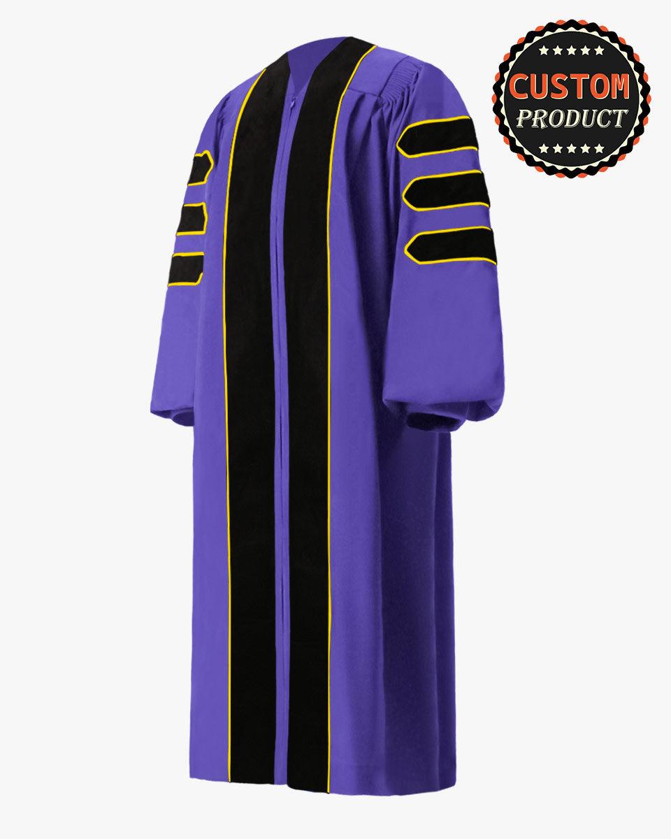 Custom Deluxe Doctoral Gown - Velvet Split - Graduation Seller