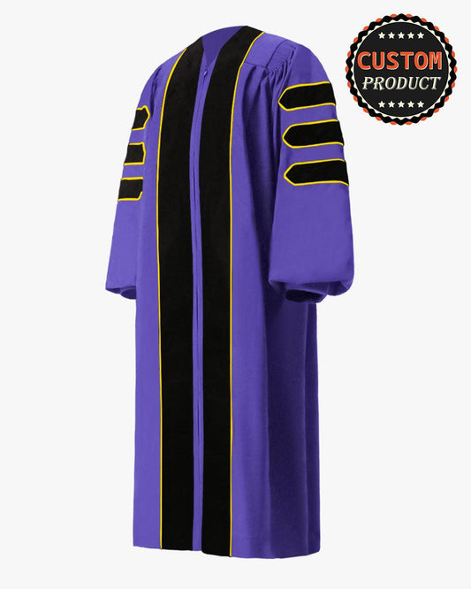 Custom Deluxe Doctoral Gown - Velvet Split - Graduation Seller