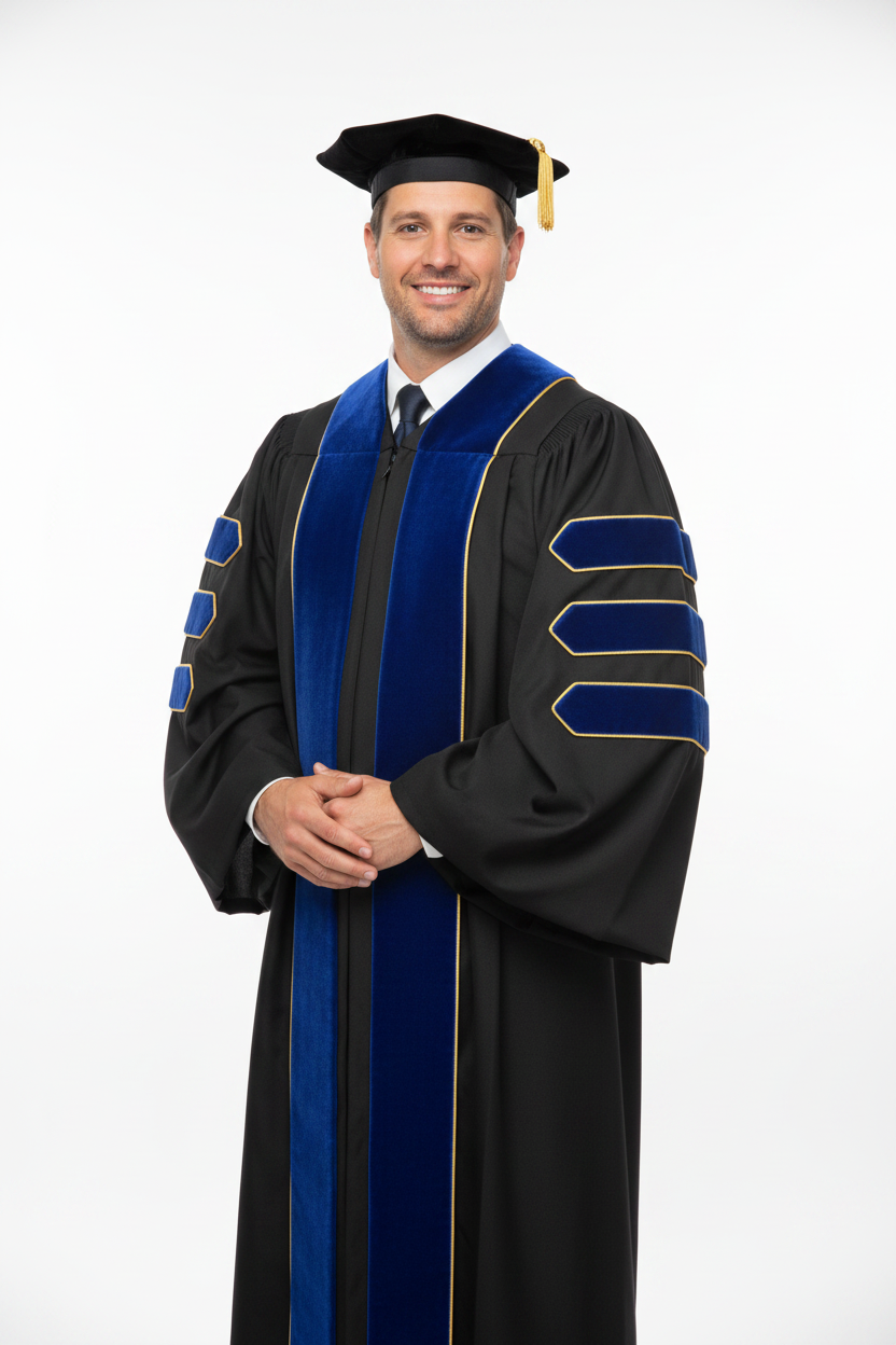 PhD Blue Doctoral Gown