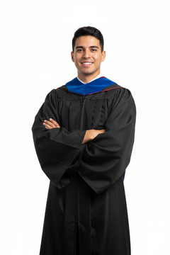 Phd Doctor Hood Royal Blue Velvet - Red & White