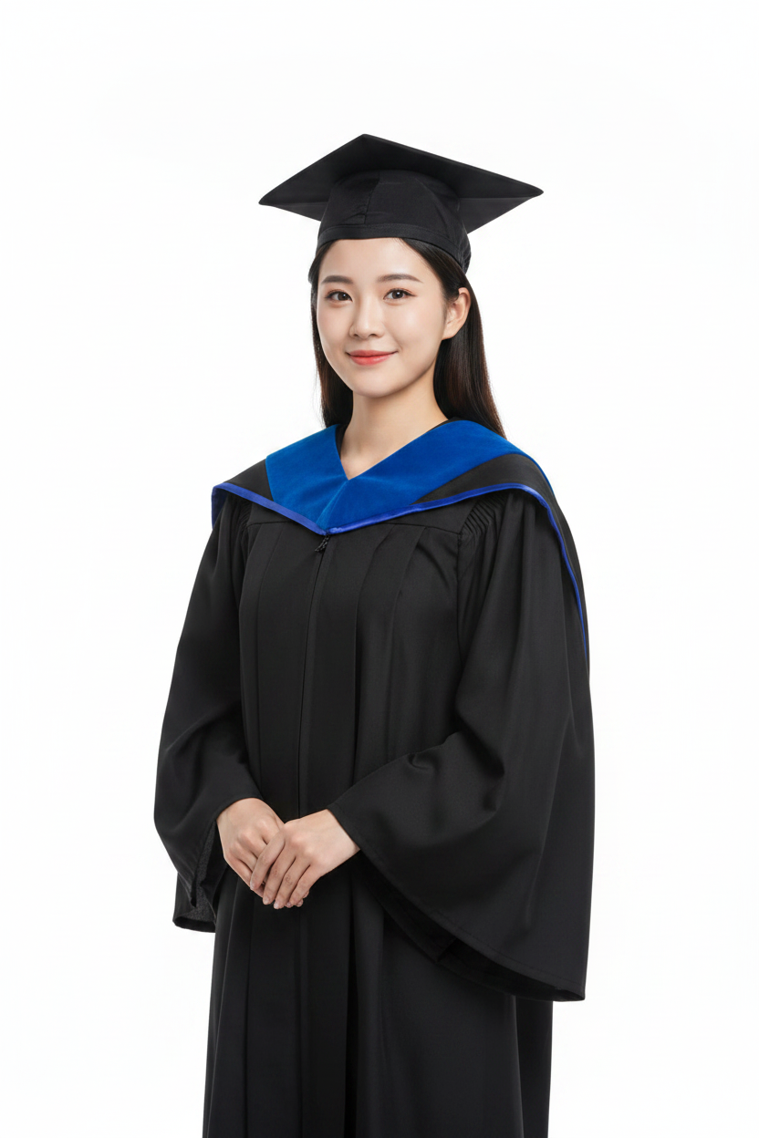 PHD Doctor Hood Royal Blue Velvet - Royal Blue & White 模特展示图