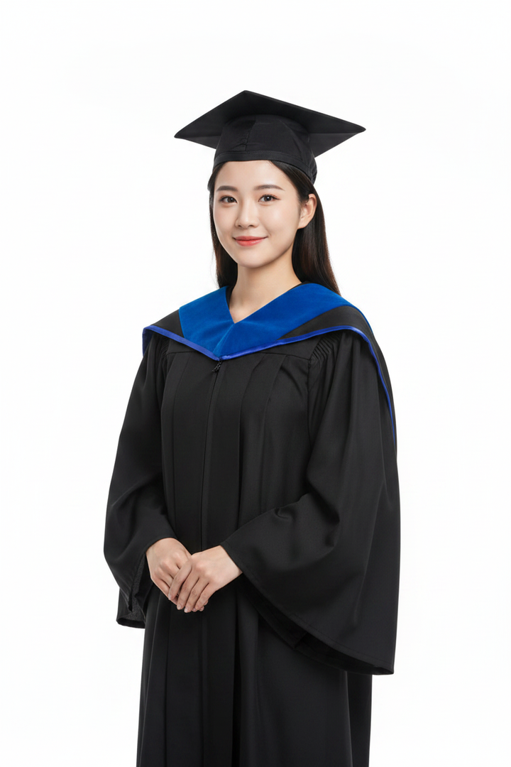 PHD Doctor Hood Royal Blue Velvet - Royal Blue & White 模特展示图
